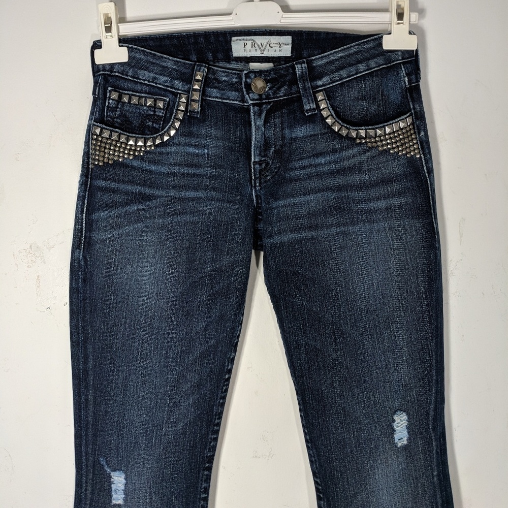 Y2K Prvcy Chelsea Distressed Studded Jean - Picture 7 of 7